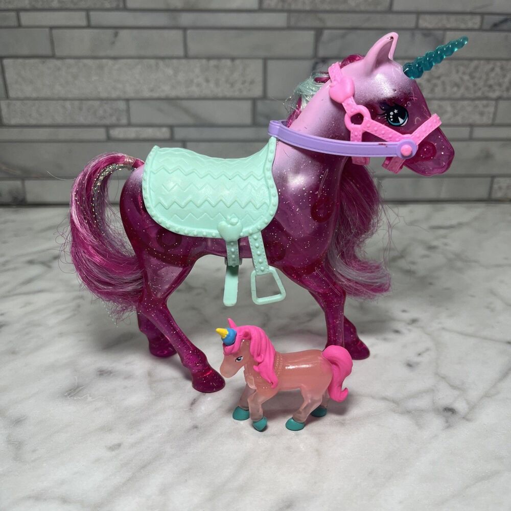 Mattel Barbie Dreamtopia Chelsea's Pink Sparkle Unicorn 5.5" & mini pink unicorn